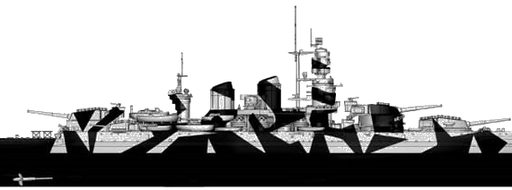 Ship RN Roma [Battleship] (1943) - drawings, dimensions, figures